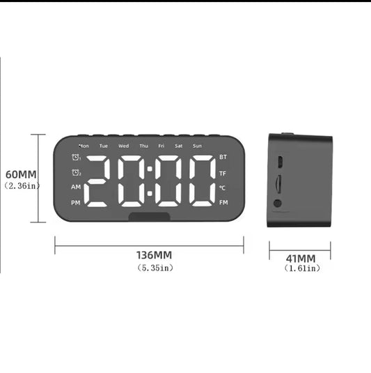 Ultimate 3-in-1 Digital LED Mirror Alarm Clock with Wireless Bluetooth Speaker, FM Radio, and HD Display for Bedroom and Office Desk