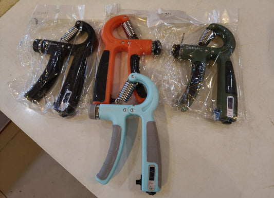 Hand grip strengthener with four other grip trainers