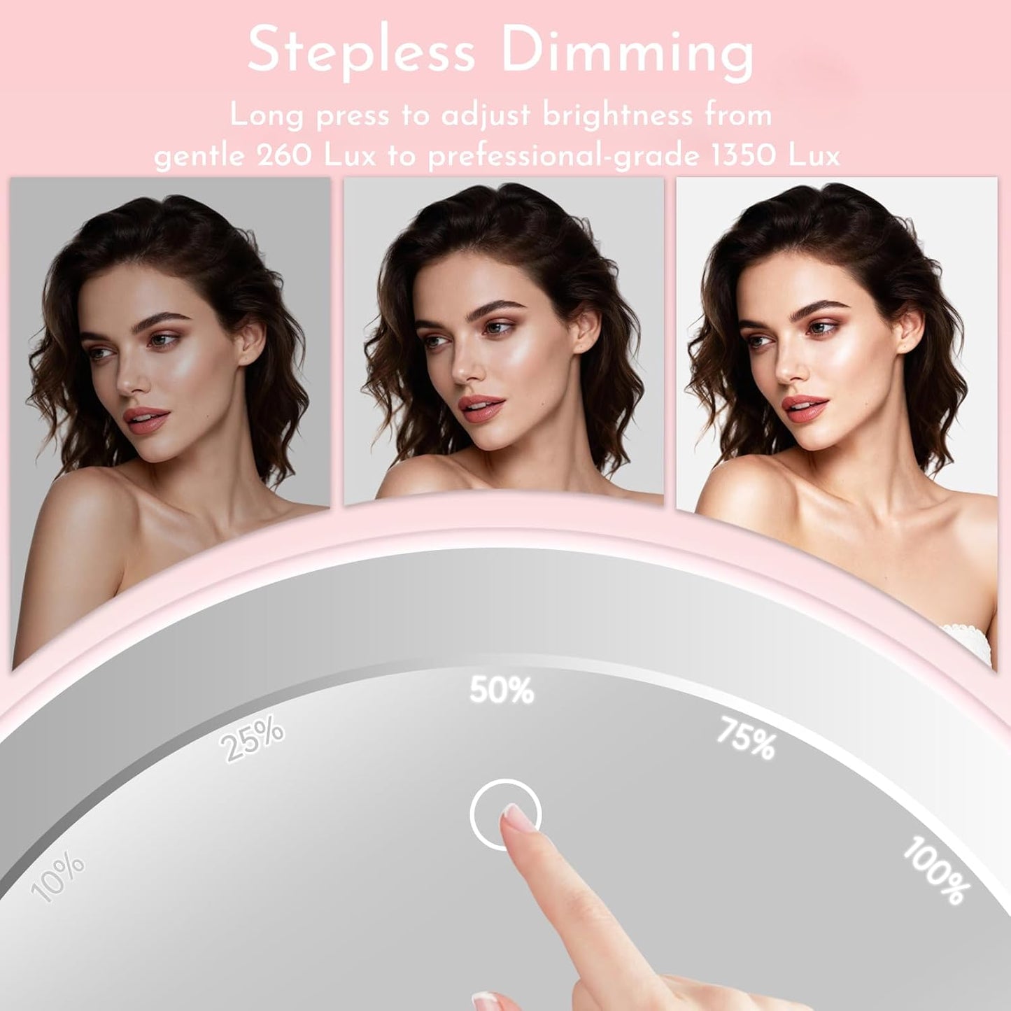 Adjustable 90-degree vanity mirror with bright daylight LED lights
