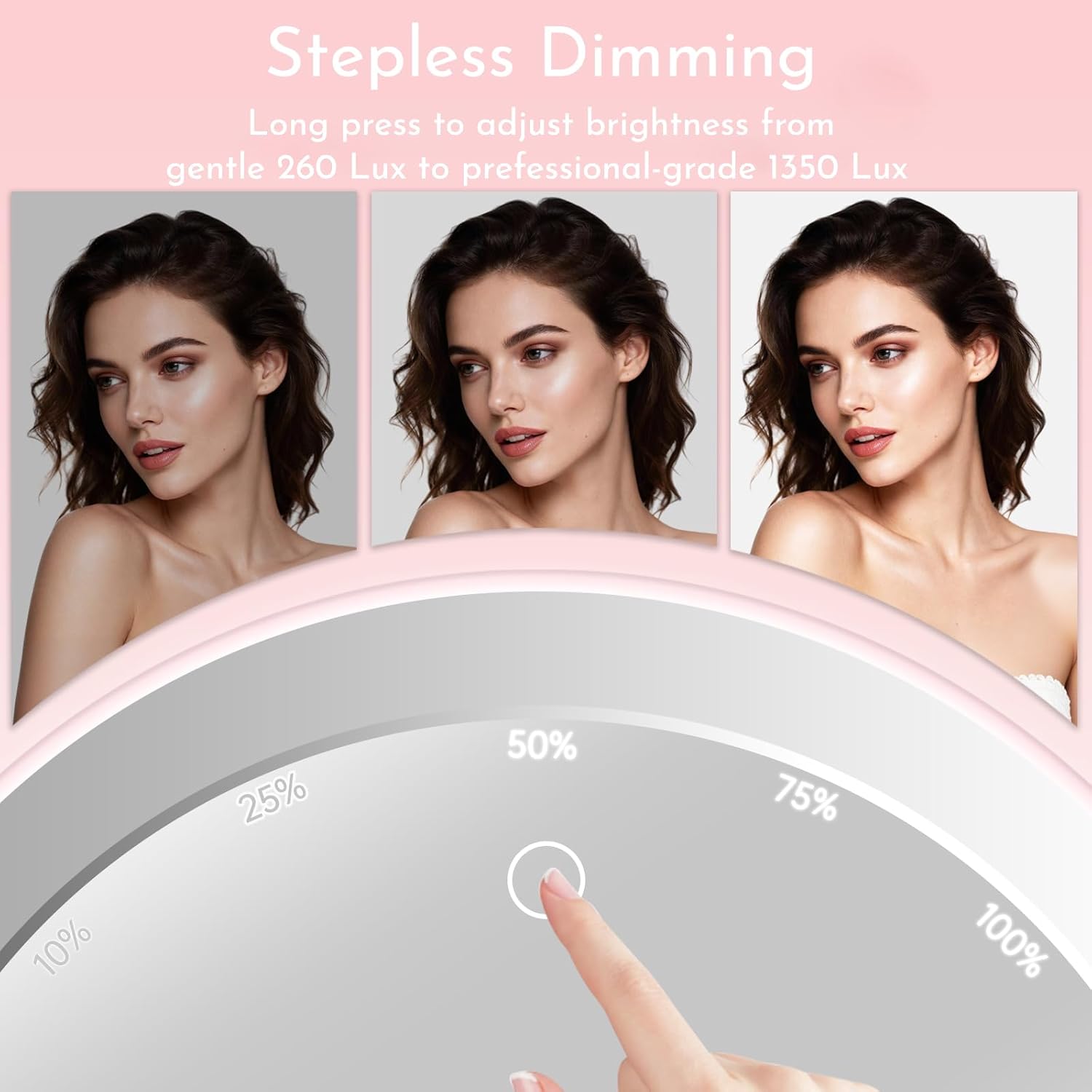 Adjustable 90-degree vanity mirror with bright daylight LED lights