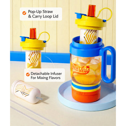 water bottle with detachable snack container multifunction bottle for travel and gym