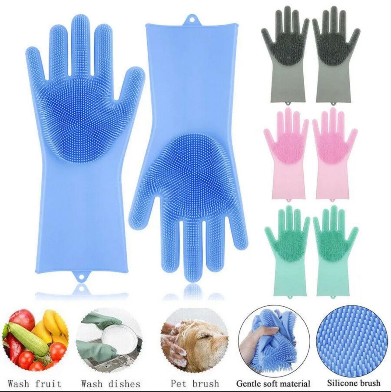Close-up of High-Density Silicone Bristles on Cleaning Gloves for Extra Grip and Scrubbing