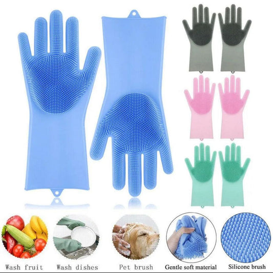 Close-up of High-Density Silicone Bristles on Cleaning Gloves for Extra Grip and Scrubbing