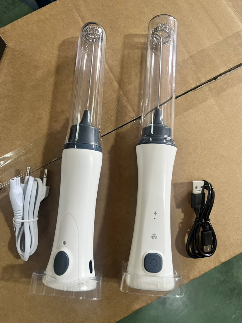 Rechargeable Electric Coffee Beater & Milk Frother – USB Type-C Fast Charging (Premium White)