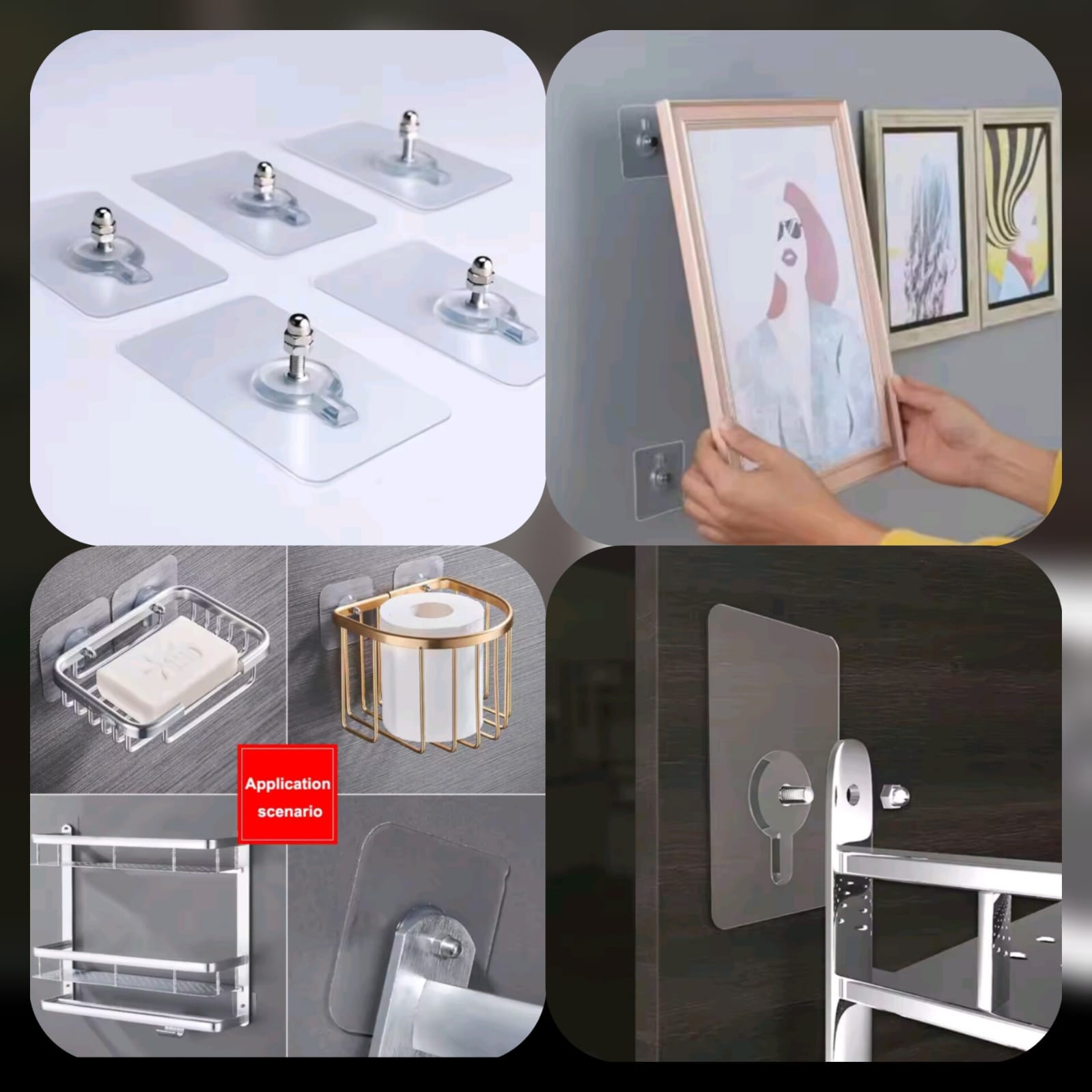 Heavy Duty No-Drill Wall Hooks for Kitchen Racks, Bathroom Shelves, and Home Decor