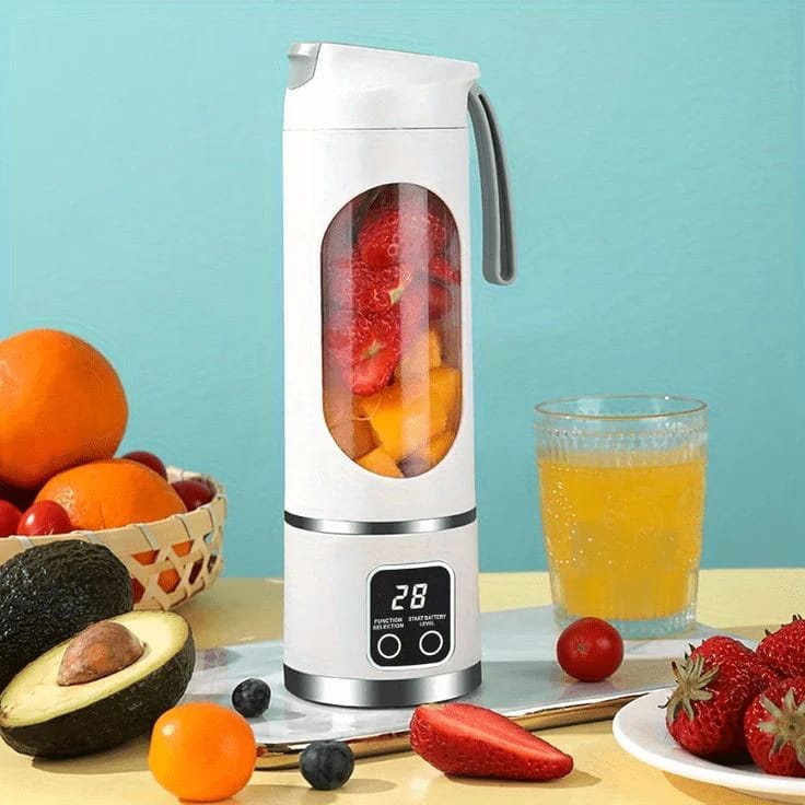 Portable Electric Juicer Cup - 450ml Rechargeable Smoothie Blender