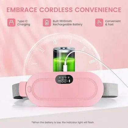 Smart Warm Palace Belt  Portable Heat Pad for Cramps with Vibration Massage  Portable Relief Wrap for Cramps Waist & Back Pain