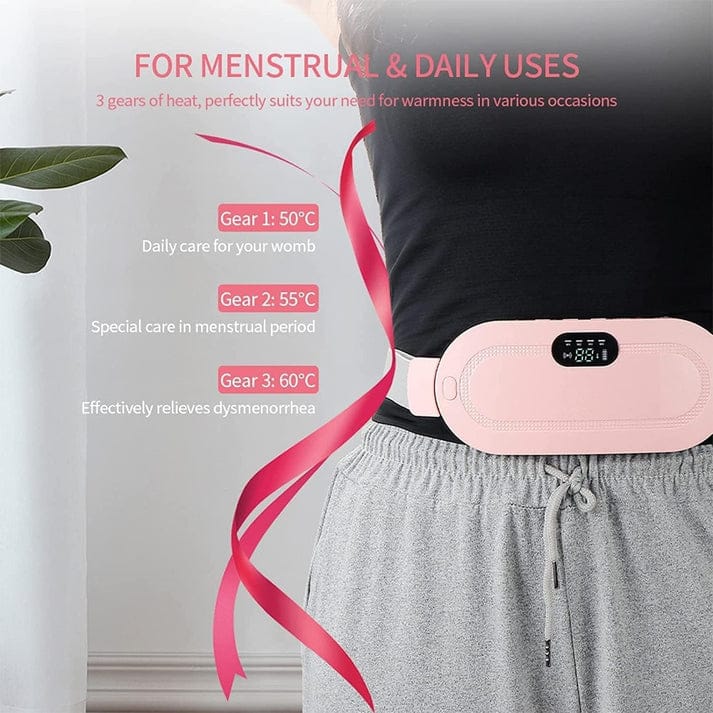 Smart Warm Palace Belt  Portable Heat Pad for Cramps with Vibration Massage  Portable Relief Wrap for Cramps Waist & Back Pain