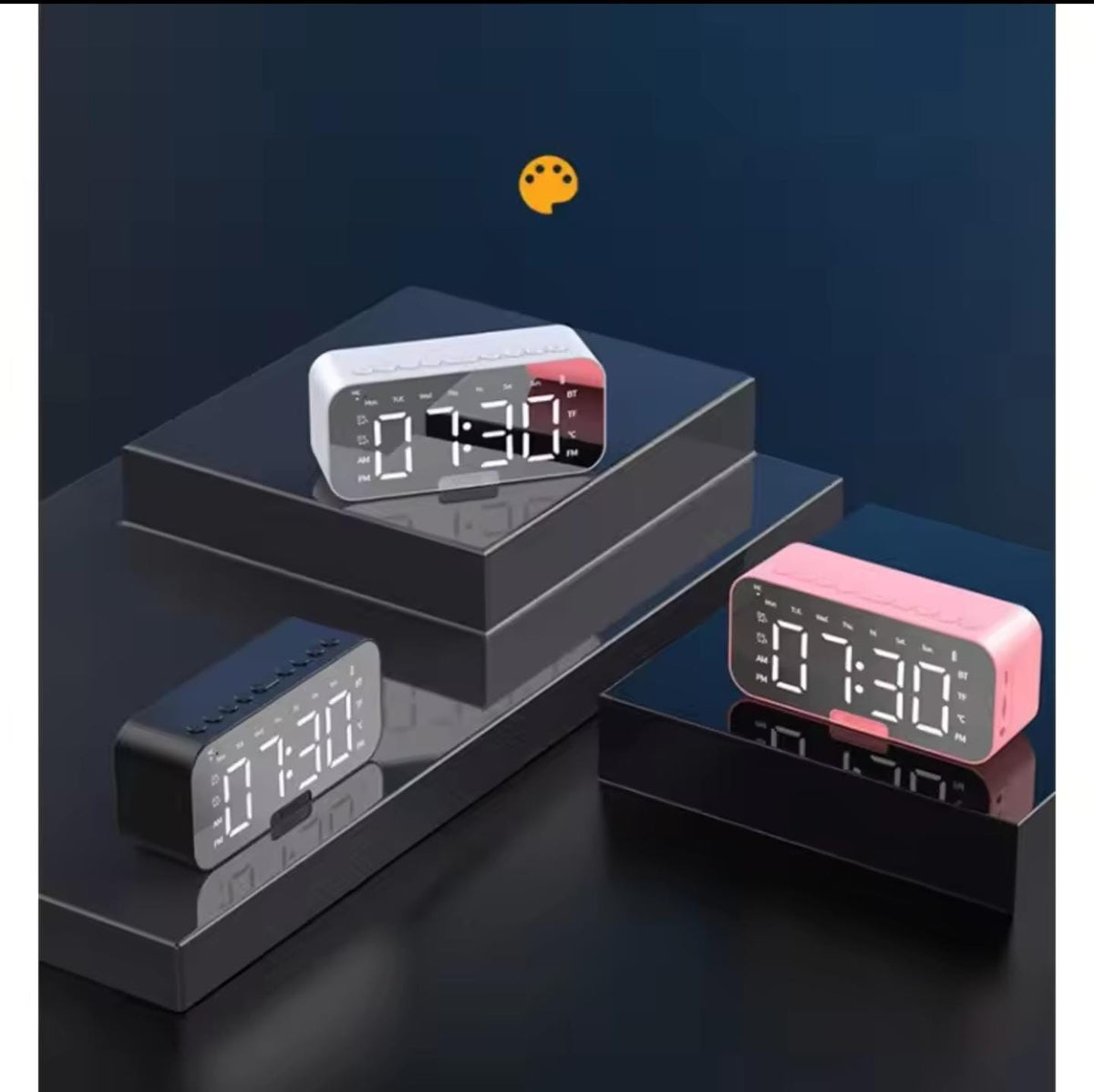 Ultimate 3-in-1 Digital LED Mirror Alarm Clock with Wireless Bluetooth Speaker, FM Radio, and HD Display for Bedroom and Office Desk