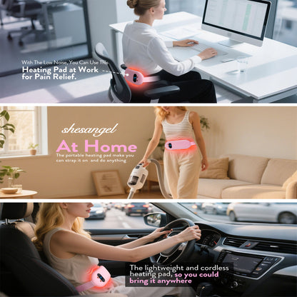 Smart Warm Palace Belt  Portable Heat Pad for Cramps with Vibration Massage  Portable Relief Wrap for Cramps Waist & Back Pain