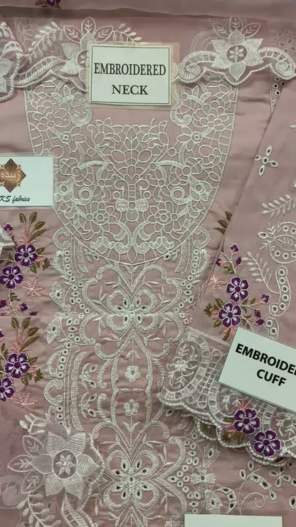 Elegant Lavender Embroidered Festive Suit with Intricate Lace Work