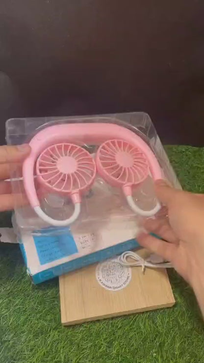 Hands-Free Portable Neck Fan 360° Flexible 3-Speed USB Rechargeable Cooling Fan