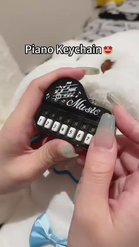Mini Playable Piano Keychain Pocket Musical Toy with Real Sound