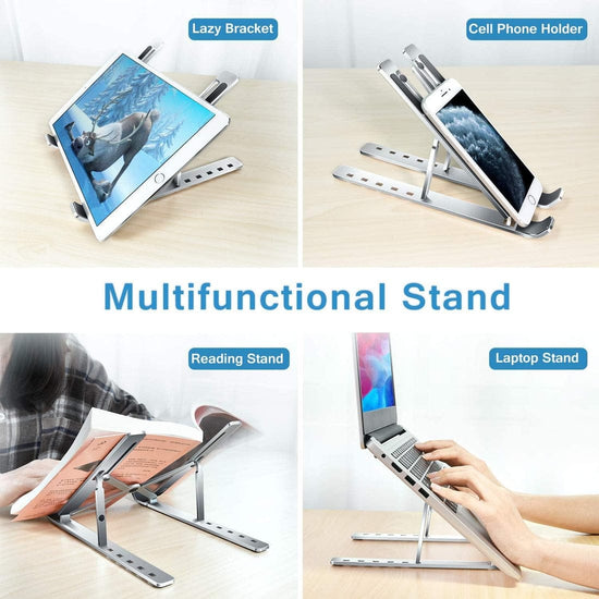 Foldable and Portable Laptop Riser for MacBook and Tablets - Lightweight Ergonomic Design