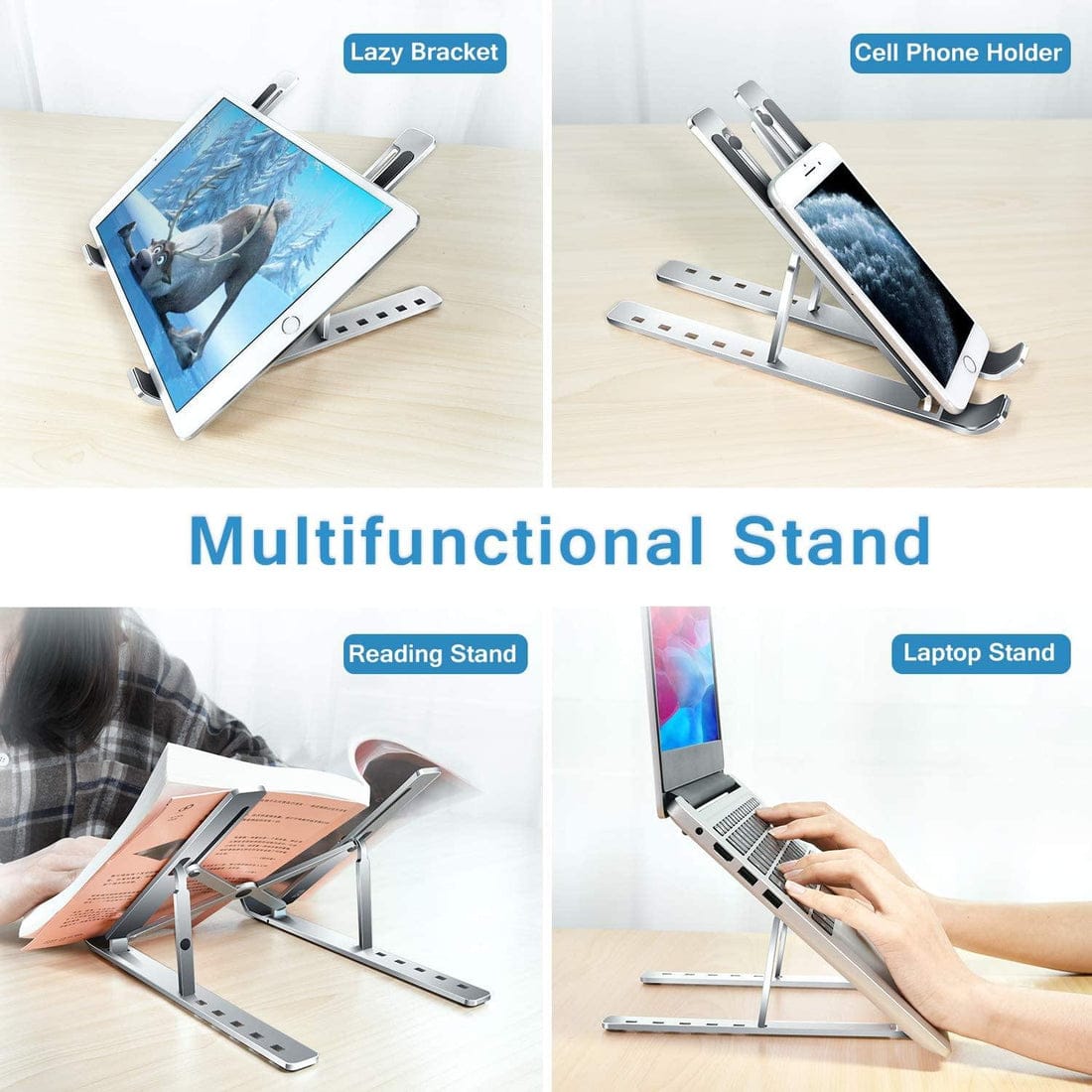 Foldable and Portable Laptop Riser for MacBook and Tablets - Lightweight Ergonomic Design