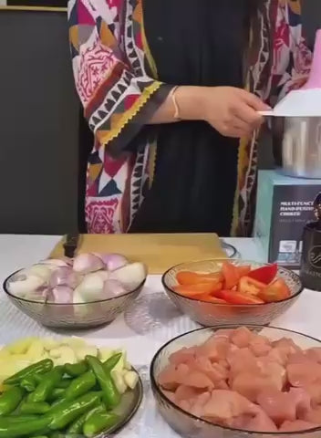 2.0L Premium Stainless Steel Push Chopper – 4 Blade Manual Meat & Vegetable Cutter