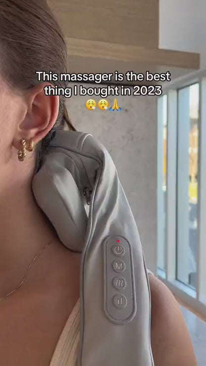 Electric Neck and Shoulder Massager with Heat - 6D Deep Tissue Shiatsu Kneading for Pain Relief