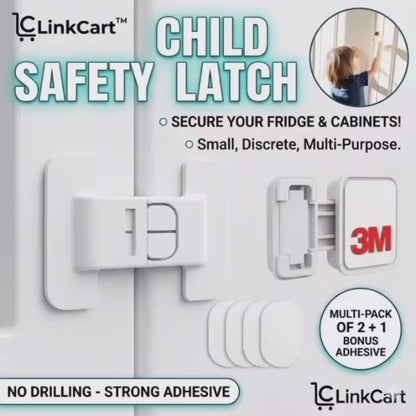 Multi-Purpose Baby Safety Fridge Lock (Pack of 2) - Child Proof Cabinet & Drawer Latch - Strong Adhesive Small Size Safety Latches