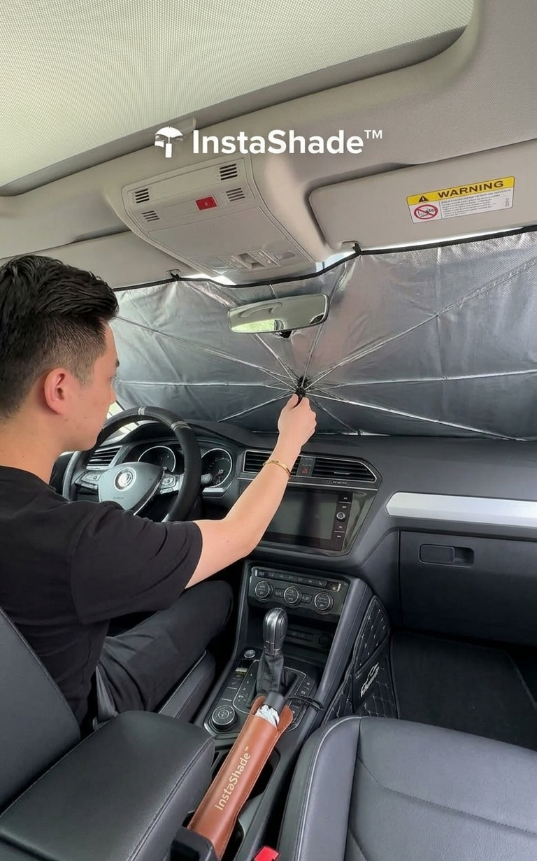 Premium Car Sun Shade Umbrella | Heat Blocking Windshield Cover