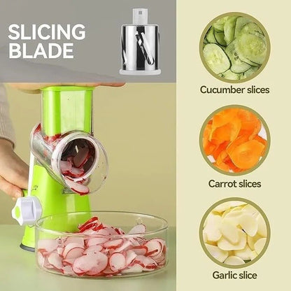 3-in-1 Manual Vegetable Slicer and Drum Grater