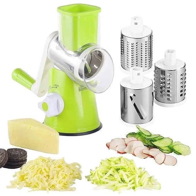 3-in-1 Manual Vegetable Slicer and Drum Grater