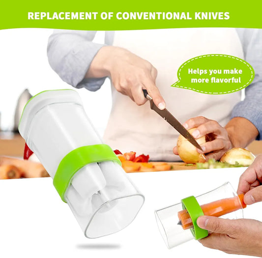 Slicing a carrot into four pieces using the Quarter Cutter.