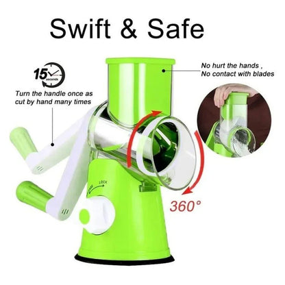 3-in-1 Manual Vegetable Slicer and Drum Grater