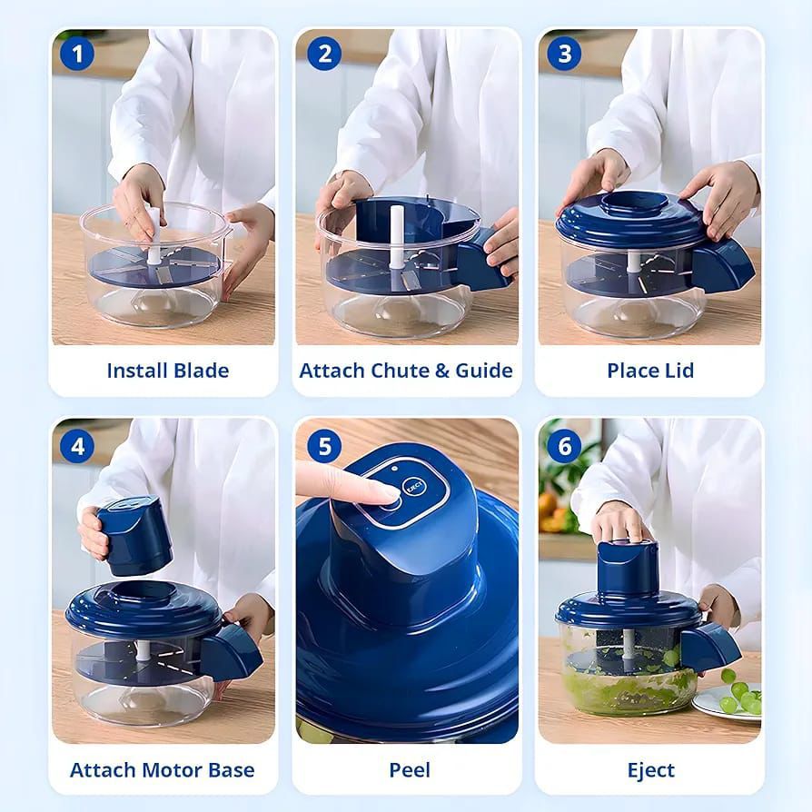 Automatic fruit peeling machine removing skin from small orange fruits in a transparent bowl.