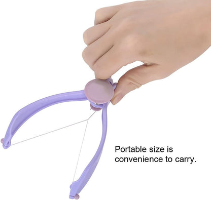 Hand holding a small purple bow and arrow set with text 'Portable size is convenience to carry