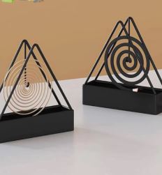 Nordic style iron mosquito coil stand for indoor and outdoor use